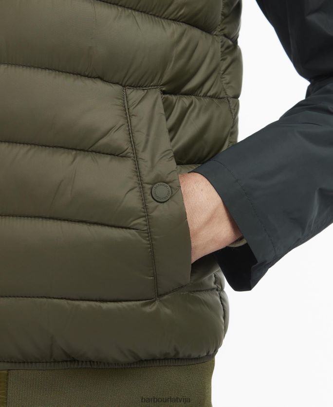 Barbour vīriešiem elgin stepēta žakete P8J88A275 apģērbs olīvu