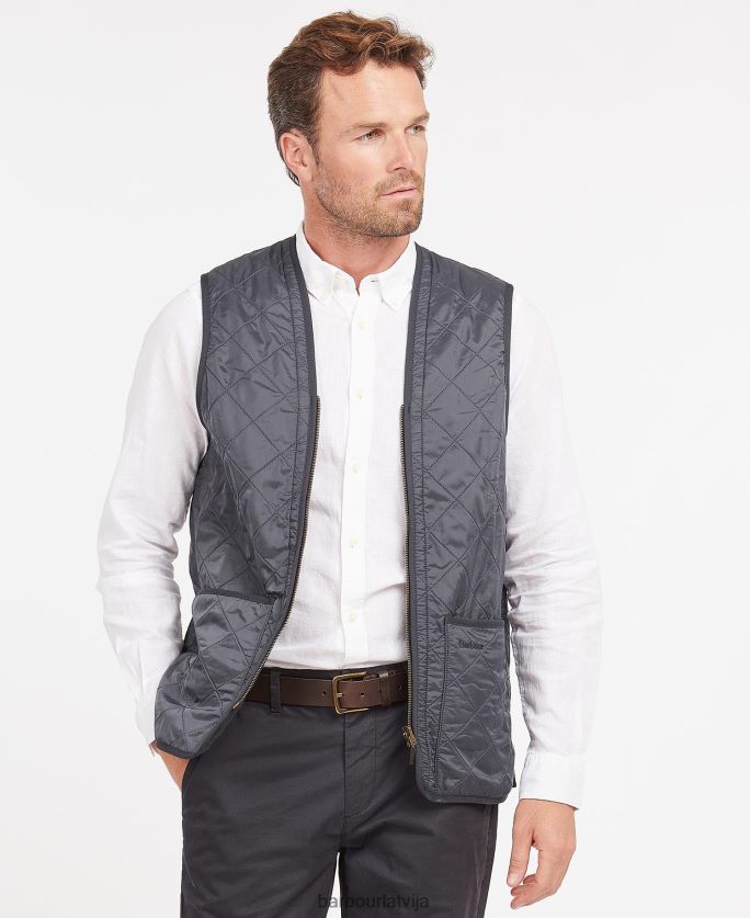 Barbour vīriešiem polarquilt veste/rāvējslēdzēja odere P8J88A2326 apģērbs melns