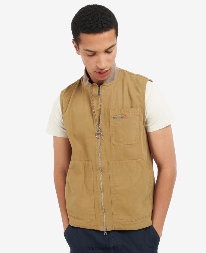 Barbour vīriešiem skārda gilet P8J88A236 apģērbs militāri brūns