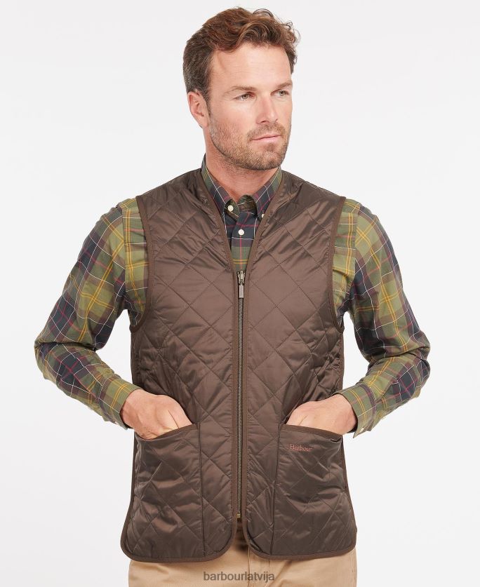 Barbour vīriešiem stepēta veste/rāvējslēdzēja odere P8J88A2328 apģērbs zemniecisks/klusināts