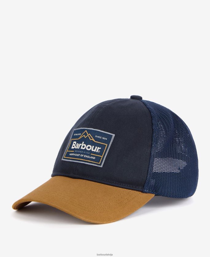 Barbour vīriešiem bankside trucker vāciņš P8J88A2269 Piederumi navy/russet