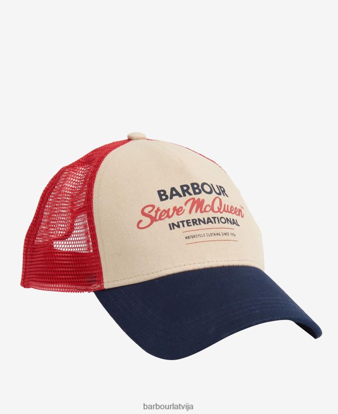 Barbour vīriešiem stīvs Makvīns kravas automobiļa vāciņš P8J88A2240 Piederumi tumšs/sarkans/akmens