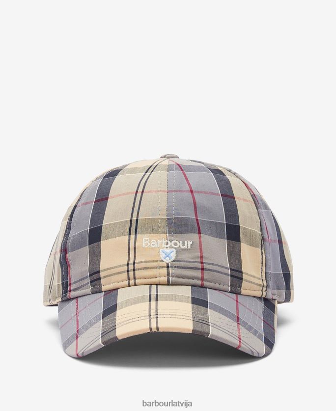 Barbour vīriešiem tartāna sporta cepure P8J88A2266 Piederumi bēšs