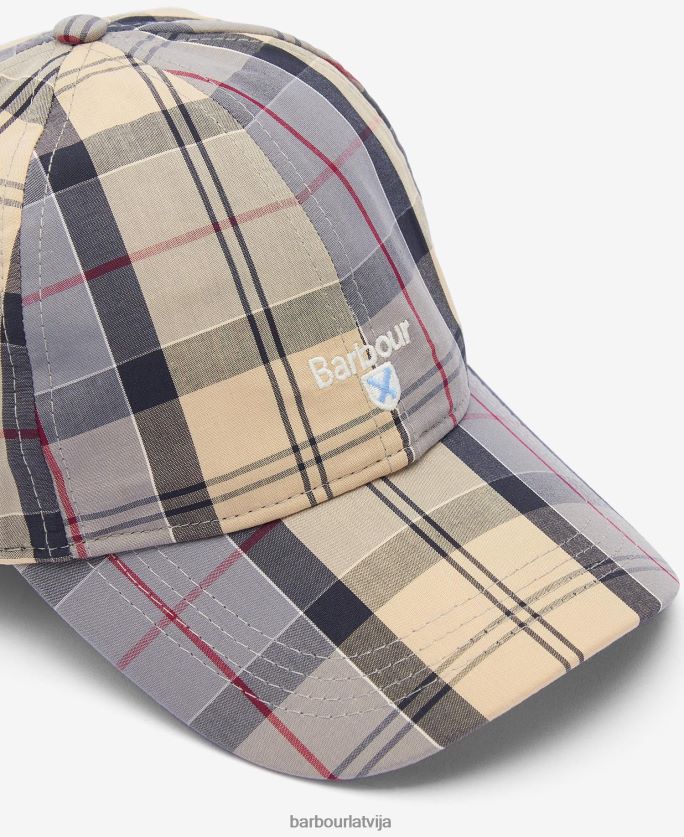Barbour vīriešiem tartāna sporta cepure P8J88A2266 Piederumi bēšs