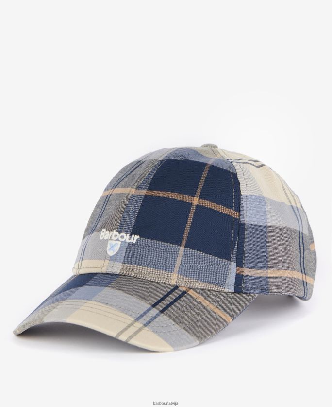 Barbour vīriešiem tartāna sporta cepure P8J88A2299 Piederumi kielder zils
