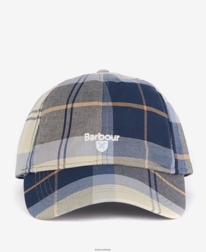 Barbour vīriešiem tartāna sporta cepure P8J88A2299 Piederumi kielder zils