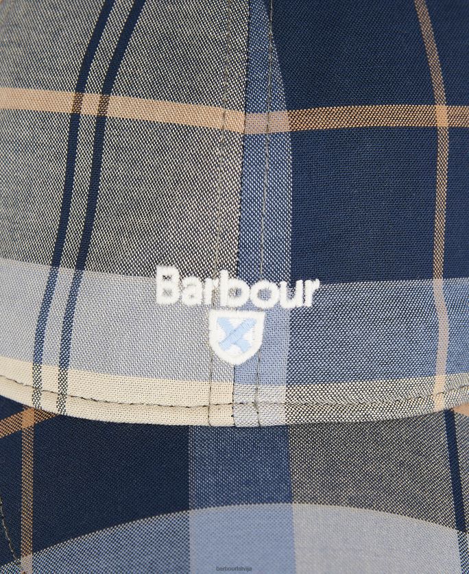 Barbour vīriešiem tartāna sporta cepure P8J88A2299 Piederumi kielder zils