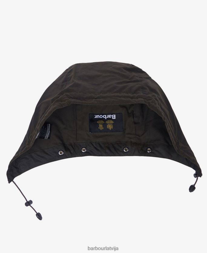 Barbour vīriešiem vaksēta kokvilnas vienkārša kapuce P8J88A2332 Piederumi melns