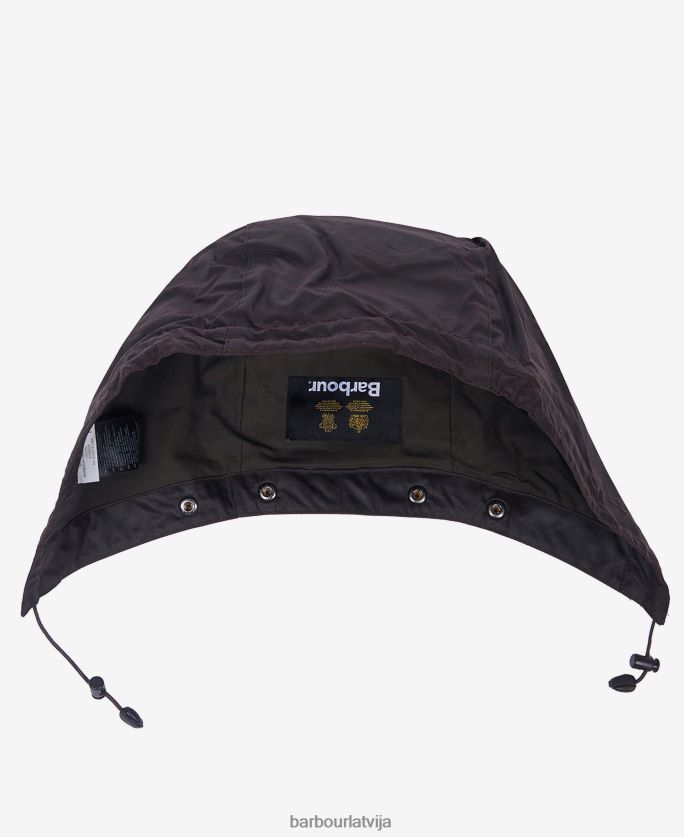 Barbour vīriešiem vaksēta kokvilnas vienkārša kapuce P8J88A2340 Piederumi melns