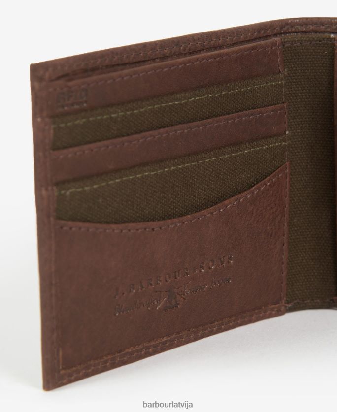 Barbour vīriešiem Padbury billfold maku P8J88A2379 Piederumi tumši brūns
