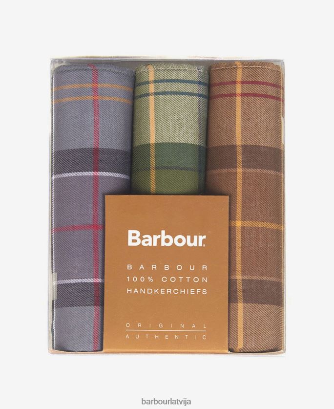 Barbour vīriešiem kabatlakatiņu dāvanu kastītes komplekts P8J88A2349 Piederumi melns pulkstenis/vienkrāsains