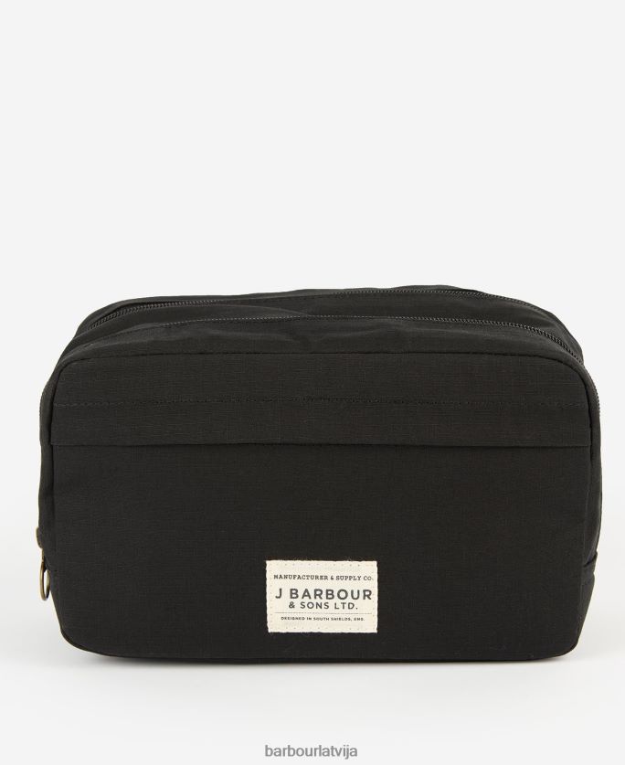Barbour vīriešiem dubultā rāvējslēdzēja mazgāšanas soma P8J88A2199 Piederumi melns