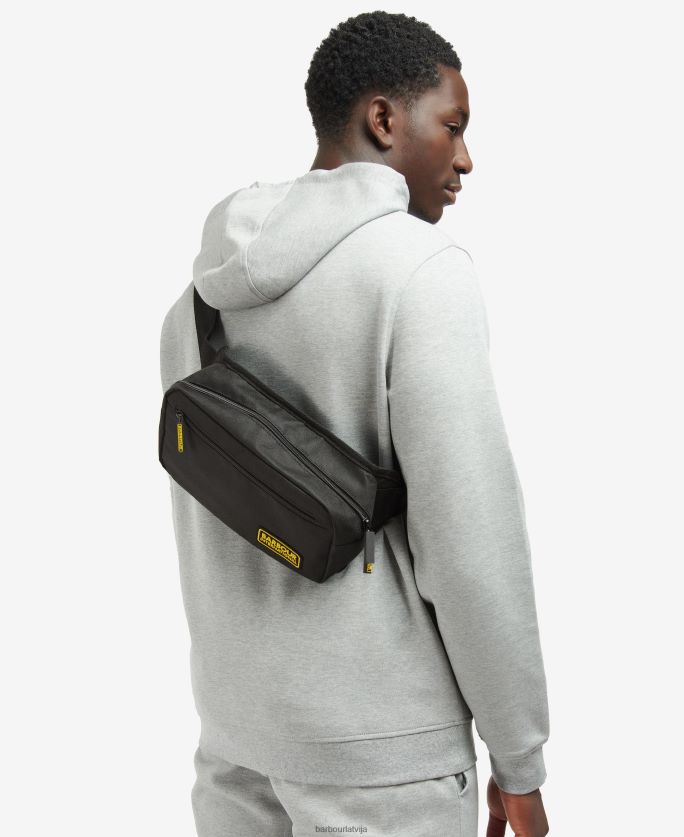 Barbour vīriešiem sacīkšu soma crossbody P8J88A2213 Piederumi klasisks melns
