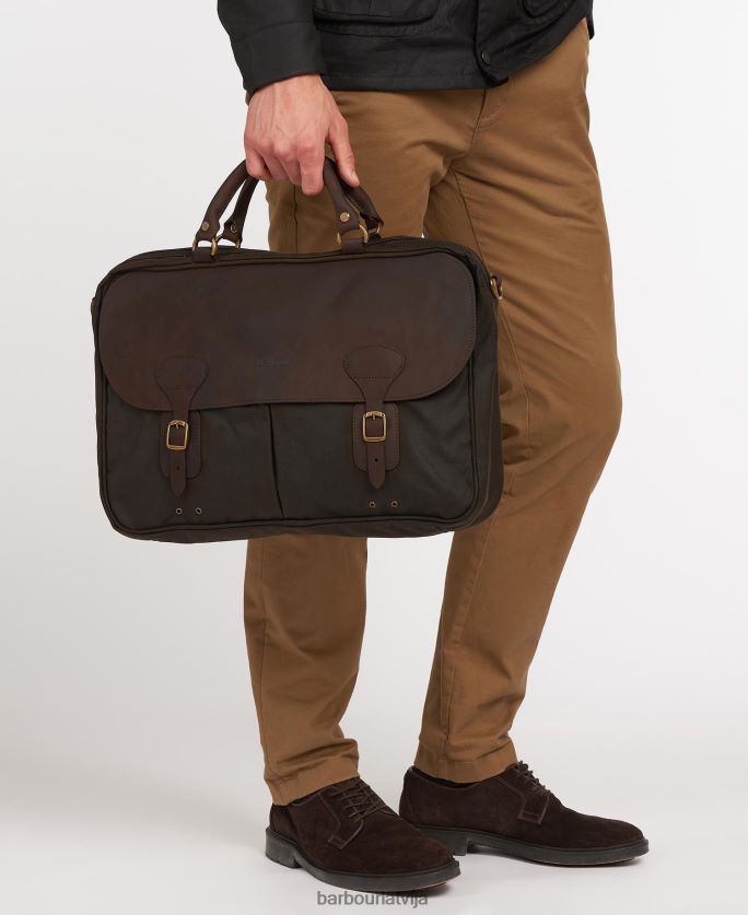 Barbour vīriešiem vaska ādas portfelis P8J88A2176 Piederumi flote