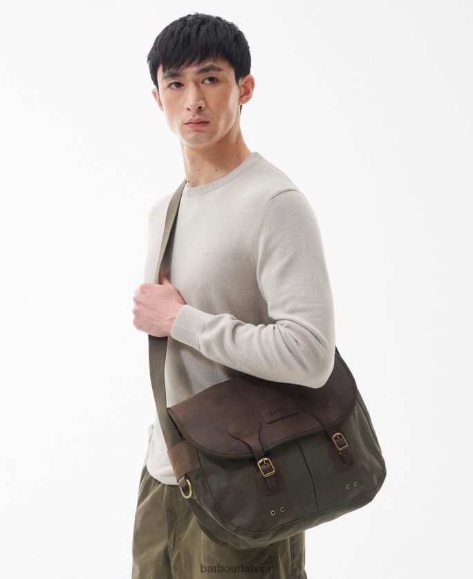 Barbour vīriešiem vaska ādas tarras soma P8J88A2185 Piederumi flote