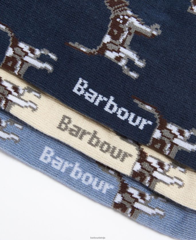Barbour vīriešiem pointer suns zeķes dāvanu komplekts P8J88A2371 Piederumi tumšs/krēms/zils