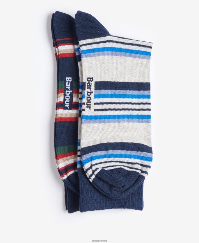 Barbour vīriešiem vasaras svītru zeķes P8J88A2369 Piederumi flotes maisījums