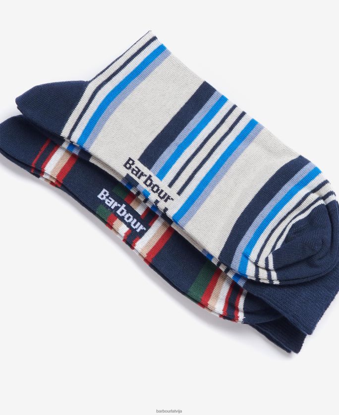 Barbour vīriešiem vasaras svītru zeķes P8J88A2369 Piederumi flotes maisījums