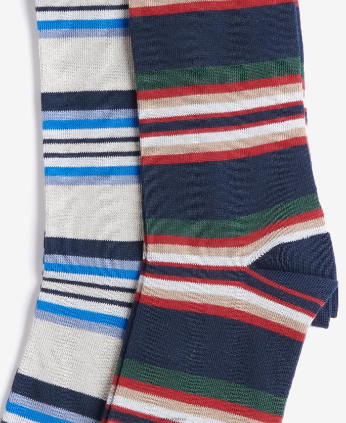 Barbour vīriešiem vasaras svītru zeķes P8J88A2369 Piederumi flotes maisījums